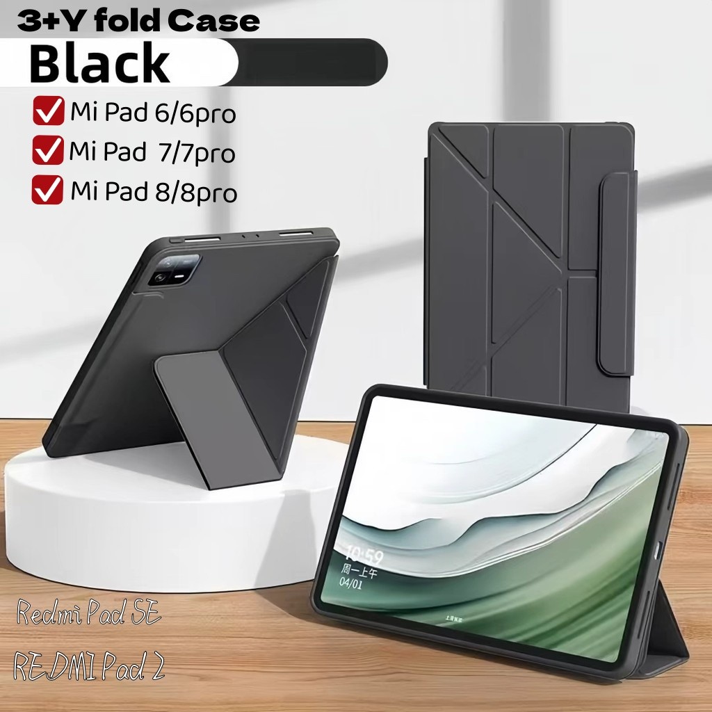 Y-พับสําหรับ case Redmi Pad Pad 2  Pad SE 11นิ้ว/SE8.7 3พับ เคสxiaomi pad 7/7pro Mi pad 6/6 pro 8/8p