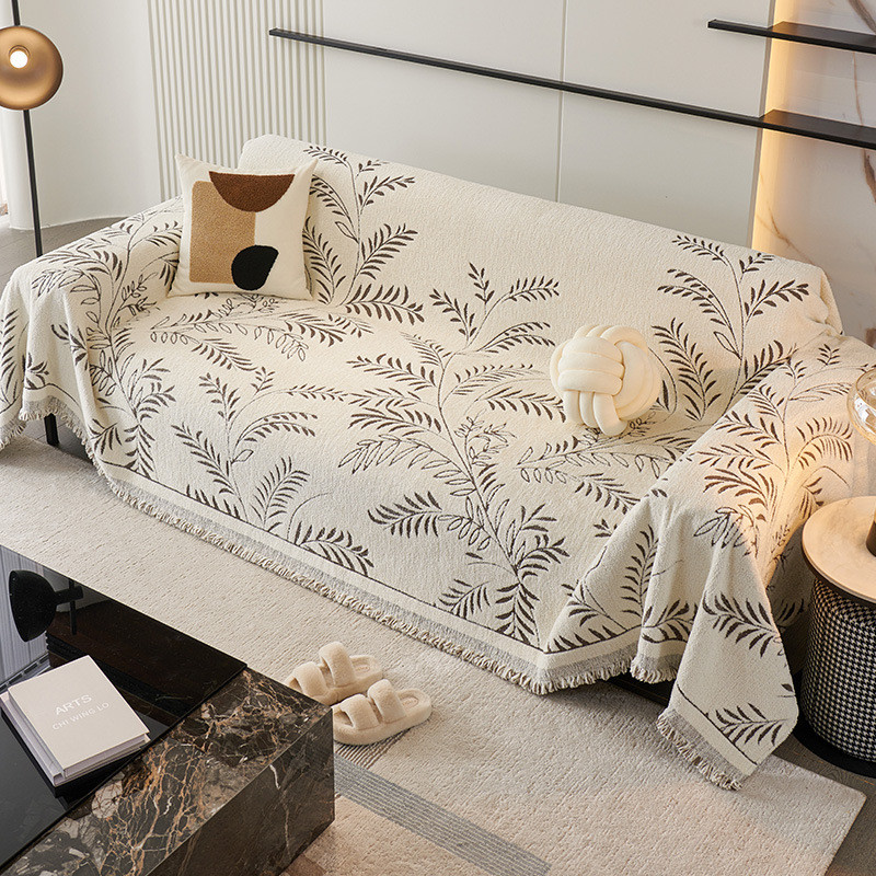 【Ready Stock】 Nordic Style Sofa Towel Full Covered Chenille Four Seasons Universal High Sense Cover 