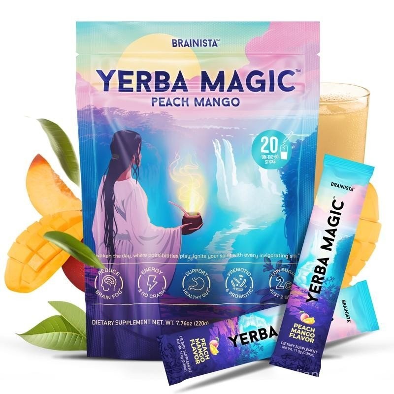 Yerba Magic – ผงชา Yerba Mate ชงด่วน ซุปเปอร์ดริ้งค์ ผสมโนโทรปิกส์ พรีไบโอติก และโปรไบโอติก – เพิ่มพ