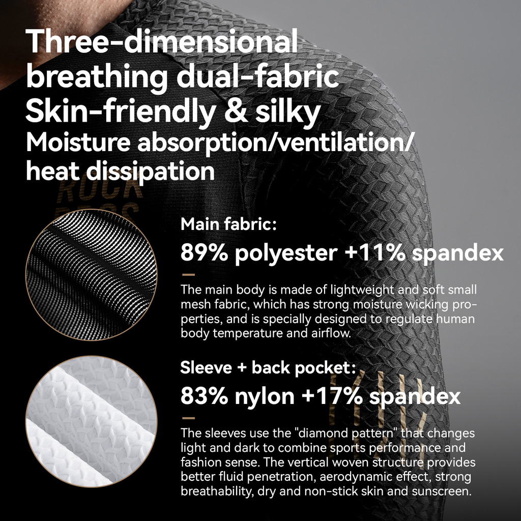 ROCKBROS ผู้ชายจักรยานย์ยืดหยุ่นระบายอากาศแห้งเร็วแขนยาวไม่มีรอยต่อพอดี จักรยานเสือภูเขา จักรยานถนนเสื้อผ้ากีฬากลางแจ้ง - รูปที่ 3