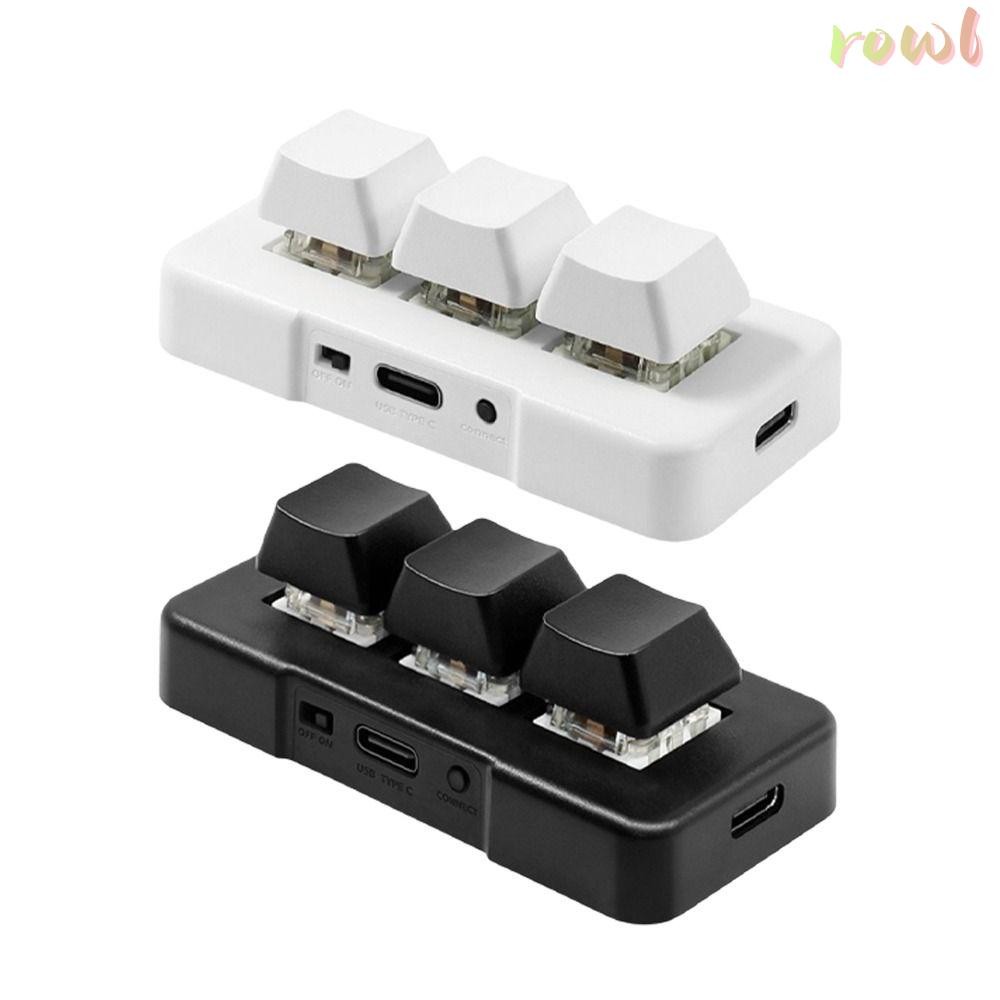 คีย์บอร์ด ROWL, คีย์บอร์ดแบบกําหนดเองขนาดเล็ก 3 ปุ่ม, USB สีดําสีขาว + BT Dual-mode MK321U MK321G MK