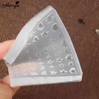 Monja เล็บแม่พิมพ์ 3D Hello Kitty Bowknot Heart ซิลิโคน Stamplates นํากลับมาใช้ใหม่น่ารักเล็บ Mould