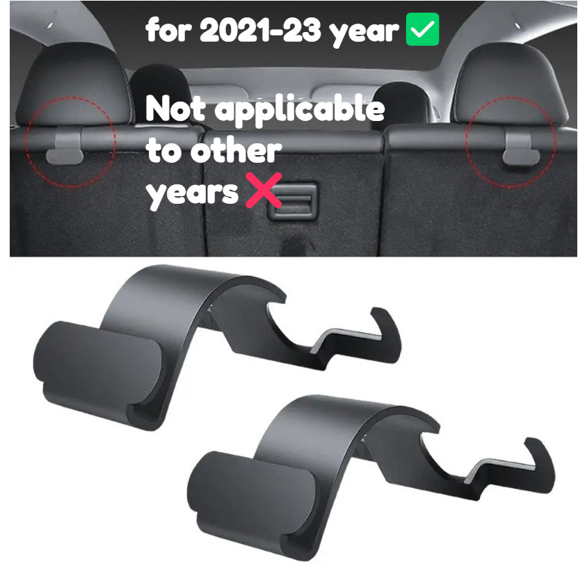 สําหรับ Tesla รุ่น Y 2021-23year ด้านหลัง Headrest Hook สําหรับ Organizer คอนโซลกลาง Head Rest อุปกรณ์จัดเก็บกระเป๋าร่ม Trunk แขวน