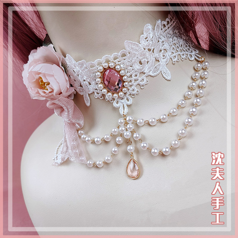 [Mrs Shen] สร้อยคอมุสลิม่า ลายลูกไม้ สำหรับสไตล์วิวาห์และโมเดล