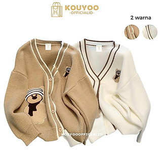 KOUYOO Knitwear Wol Teddy Bear Crew Neck Polos Setrip Cardigan Rajut
