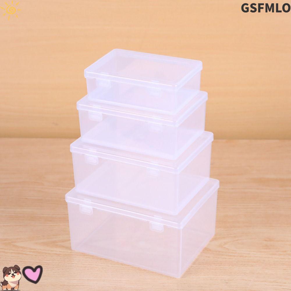 GSFMLO 1ชิ้นกล่องเก็บ,สี่เหลี่ยมผืนผ้าแบบพกพาพลิกกล่อง,ฝุ่นขนาดเล็กขนาดกลางขนาดใหญ่โปร่งใสพลาสติกหนาสําหรับยาเครื่องประดับต่างหูเครื่องสํา