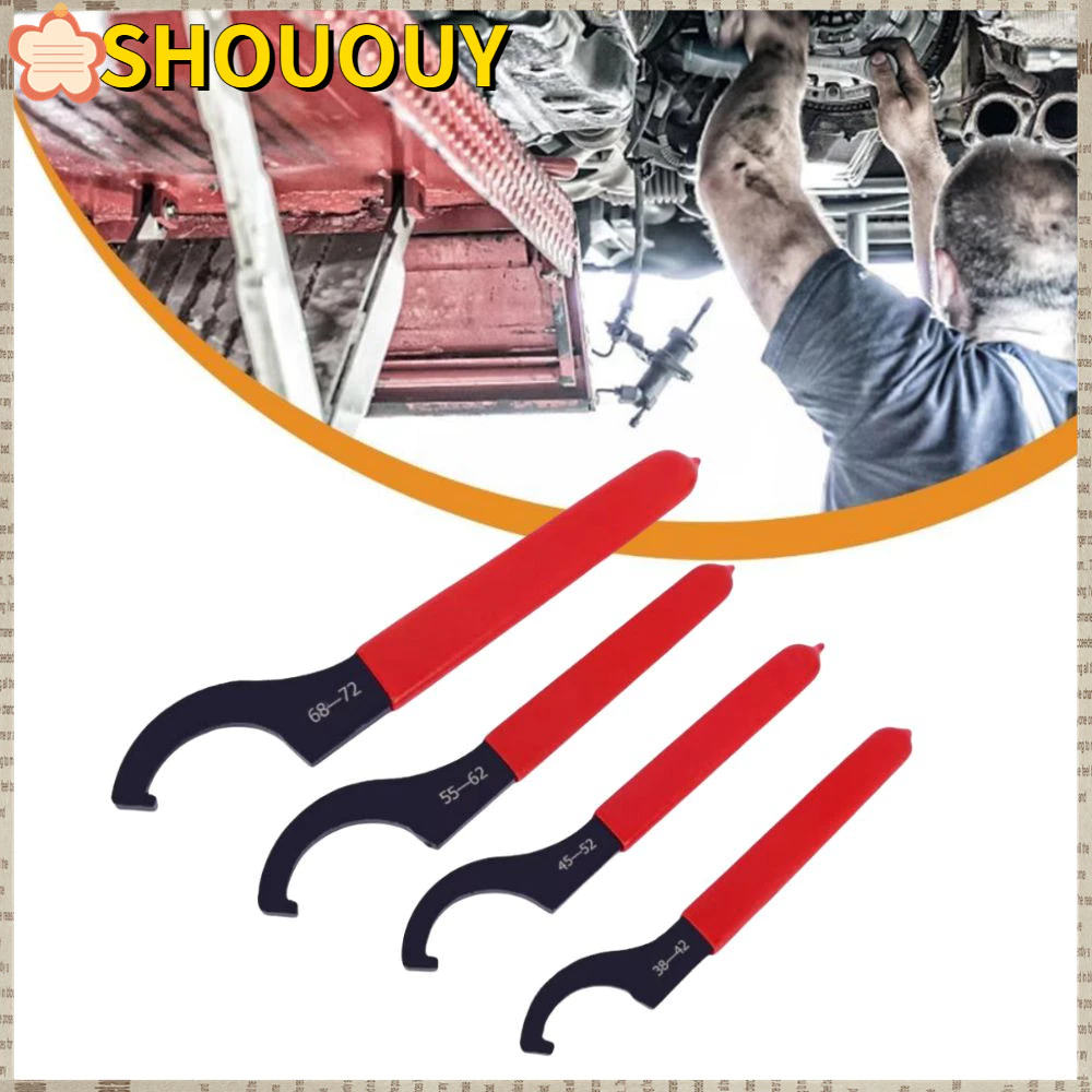 SHOUUY ประแจขอ Hook Spanner 45-48HRC ด้ามจับกันลื่น สีดำ Oxidized สำหรับน็อตกลม C Type 38-42/45-52/55-62/68-72 มม. ทนทาน