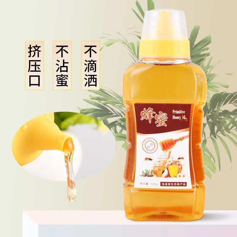 蜂蜜500g便携装农家百花蜜野生土蜂蜜然洋槐蜜成熟封盖蜂蜜6/16 500g portable pack of honey, farm-produced wildflower honey, natur