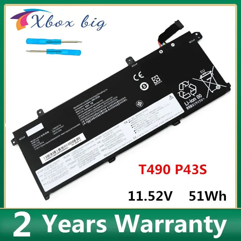 แบตเตอรี่แล็ปท็อปสําหรับ Lenovo ThinkPad T490 T495 P43s L18M3P73 L18L3P73 02DL007 L18C3P72 L18M3P74 
