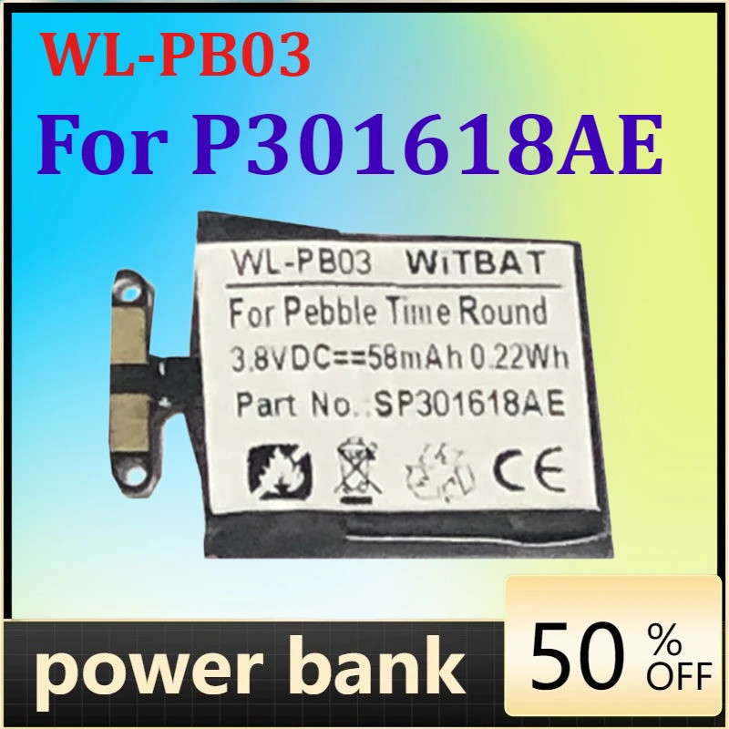 แบตเตอรี่ WL-PB03 สําหรับ P301618AE pebble Time Round 58mah 0.22wh 3.8v