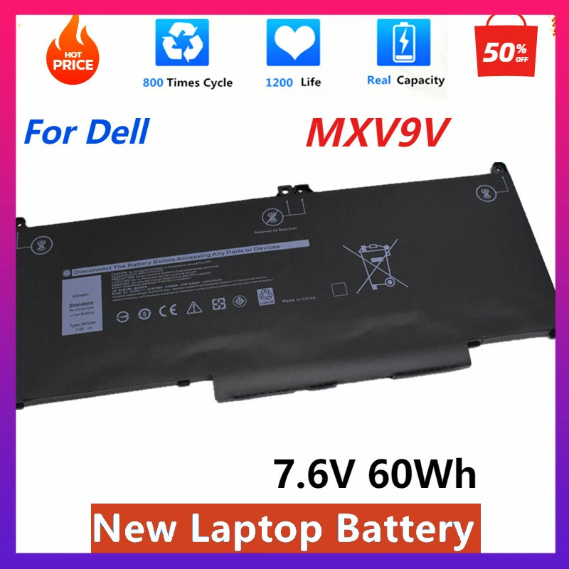 ใหม่ MXV9V แบตเตอรี่แล็ปท็อปสําหรับ Dell Latitude 7400 7300 5310 5300 2-in-1 Series 5VC2M 05VC2M 829