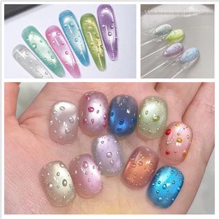 BORN PRETTY 15ml ฤดูร้อน Waterdrop Top Coat เจลเล็บ High Gloss Crystal Plating Sealer 3D Water Drop Design ไม่มีเช็ดเล็บเจล