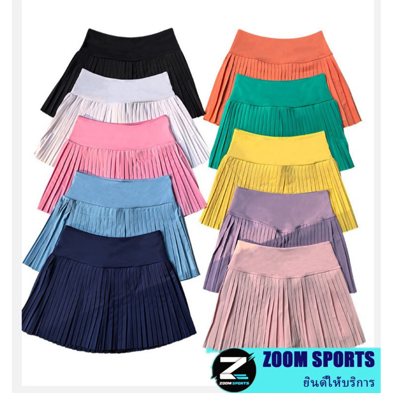 ZOOM Z02กระโปรงวิ่ง สั้นจีบโยคะหรูหรากระโปรงกีฬาวิ่งแบดมินตันกอล์ฟกระโปรงเทนนิสสั้น