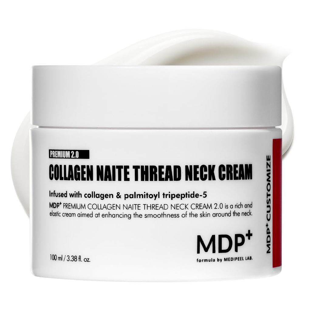 MDP+ พรีเมี่ยมคอลลาเจน Naite Thread Neck Cream 2.0 | กระชับผิว, กระชับ, 3.38oz/100ml, Anti-Aging, Mo