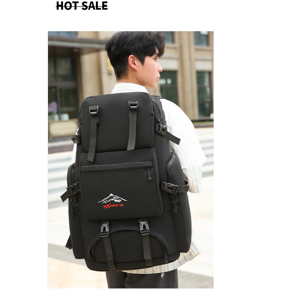 70L หนา Rucksack ความจุขนาดใหญ่กีฬากลางแจ้งกระเป๋าเดินทางทํางานทางไกลกระเป๋าเดินทางกระเป๋าเป้สะพายหล