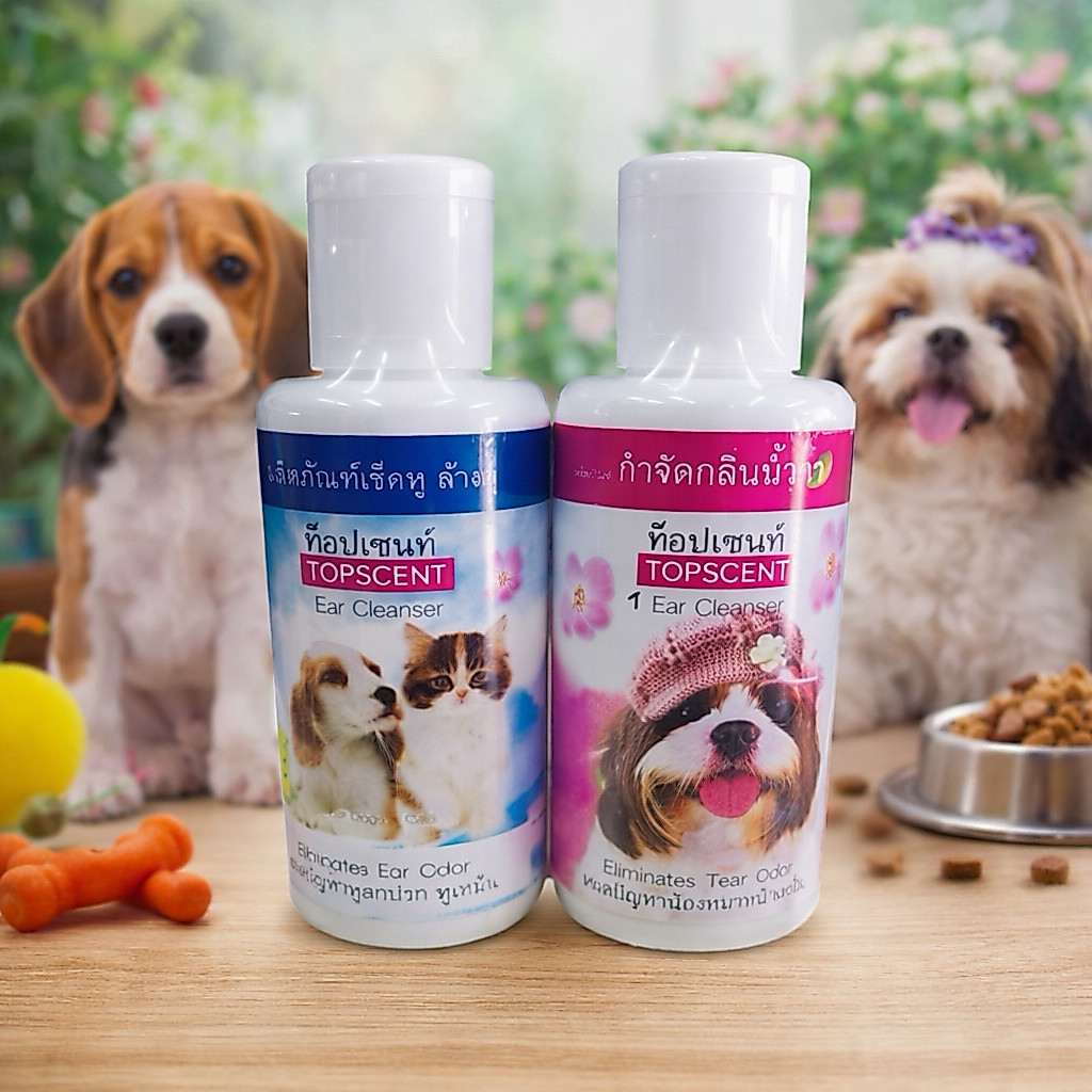 Topscent  โลชั่นเช็ดคราบน้ำตา และเช็ดใบหูสำหรับสุนัข แมว