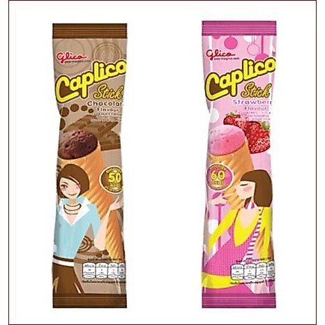 Glico คาปูลิโกะสติ๊ก 8บ.และ ขนาด 5.- รสชอคโกแลต และ กลิ่นสตรอเบอร์รี่ x 12 ชิ้น