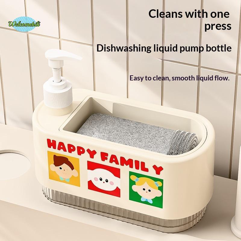 [WLB-t] เครื่องจ่ายสบู่เหลวจานในครัวพร้อมที่วางฟองน้ํา 1PC Multi-use Press Sink Soap Dispenser สําหรับจานผงซักฟอกห้องครัวเหลวใหม่