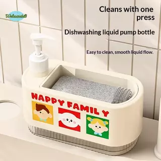 [WLB-t] เครื่องจ่ายสบู่เหลวจานในครัวพร้อมที่วางฟองน้ํา 1PC Multi-use Press Sink Soap Dispenser สําหรับจานผงซักฟอกห้องครัวเหลวใหม่