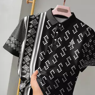 2569 รุ่นที่ระลึก เจ้าฟ้าพัชรากิติยาปา เสื้อโปโลชาย ลายไทยดํา เสื้อโปโลทํางาน ผ้าไมโครเกรด เสื้อโปโลชาย ชุดแต่งงานสีดํา 30