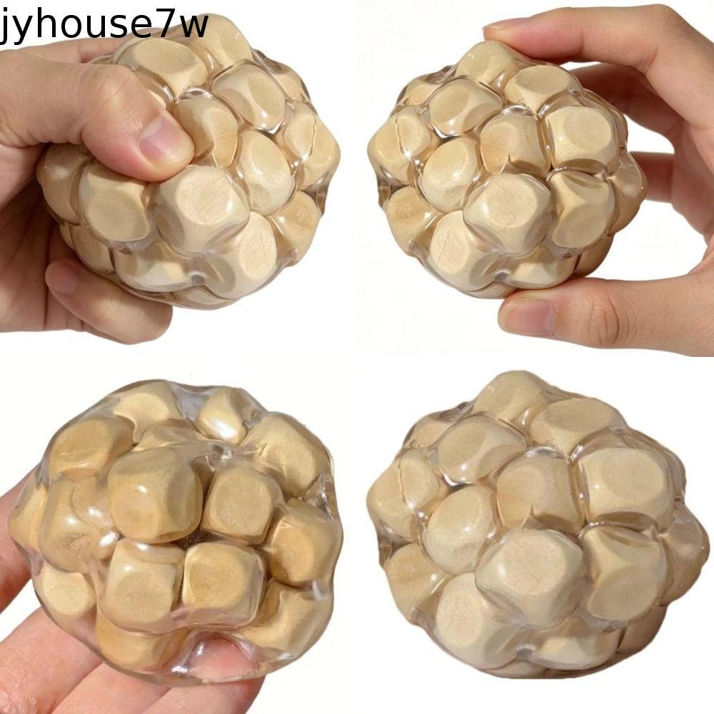 JYHOUSE ไม้ Noisy บีบของเล่น, Creative ความวิตกกังวลบรรเทาบีบ Fidget ของเล่น,แบบพกพานวดตลกสบาย Decompression Noisy Ball ของขวัญเด็ก