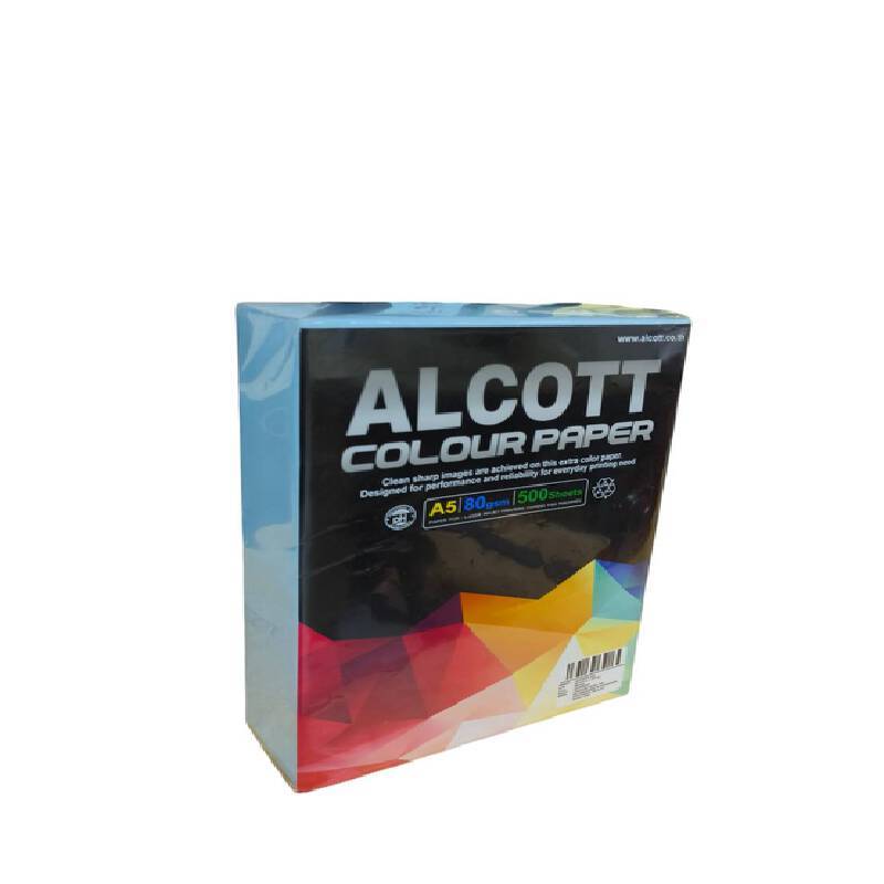 ALCOTT กระดาษถ่ายเอกสาร A5 80g สีฟ้า 500 แผ่น/รีม
