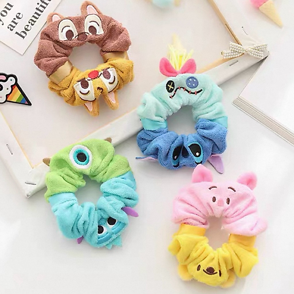 ยางรัดผม โดนัทมัดผม การ์ตูน ดิสนีย์ หมีพู สติช ชิฟเดล มอนเตอร์ Disney Pooh Stitch Chip Dale Monster inc เครื่องประดับผม