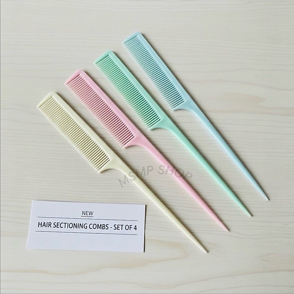 หวีแบ่งผม - ชุด 4 ชิ้น Hair Sectioning Combs - Set of 4