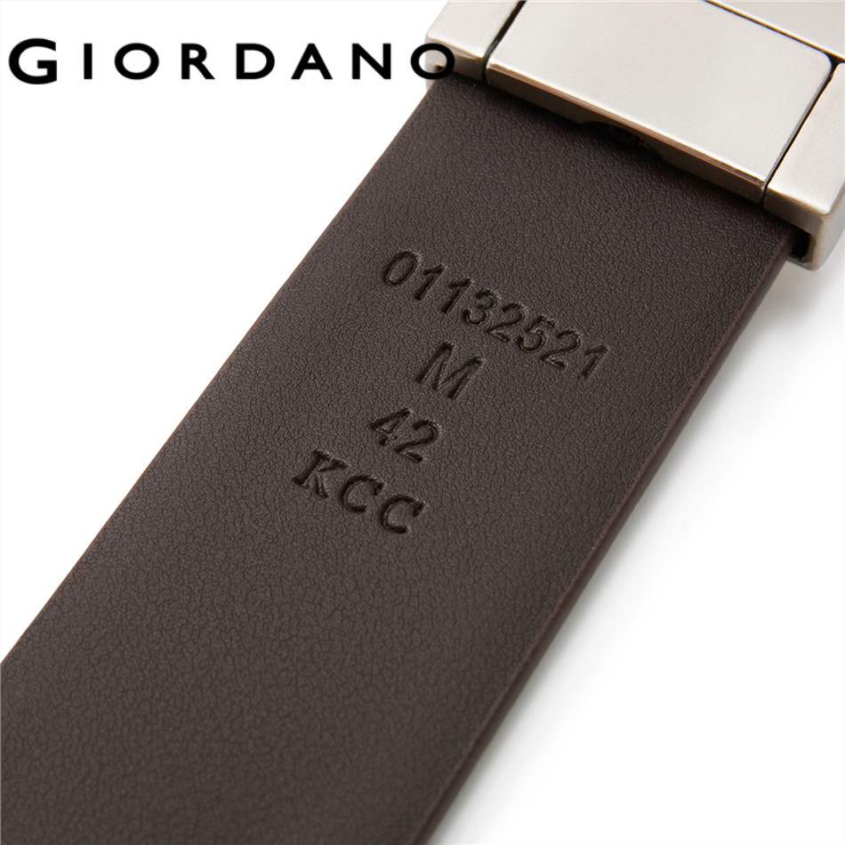 GIORDANO حزام رجالي جلد طبيعي بإبزيم دبوس — صورة 3