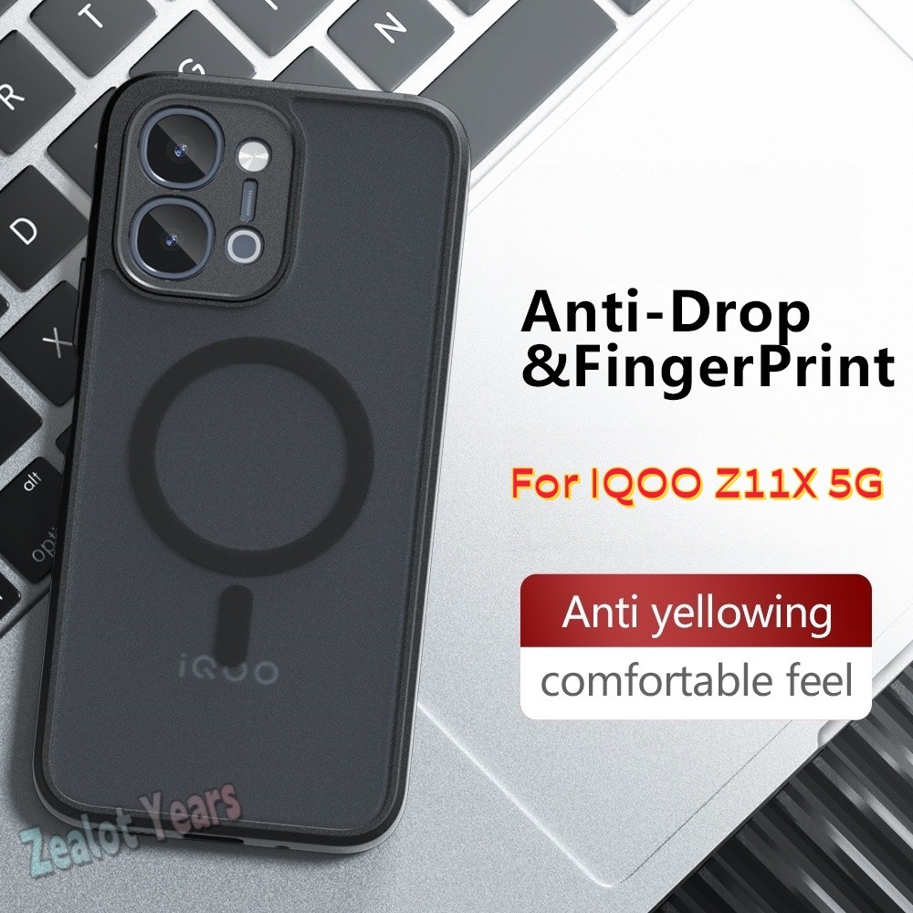 ปลอกสําหรับ IQOO Z11X 5G Global I2507 เคสโทรศัพท์แม่เหล็กกันกระแทก Matte ฝาหลัง