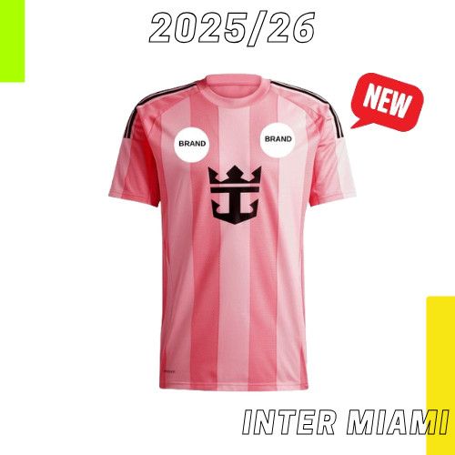 (ใหม่) Inter Miami IM Home Kit Messi 2025/26 เสื้อฟุตบอลคุณภาพราคาถูกเสื้อคุณภาพ Inter Miami Club 20