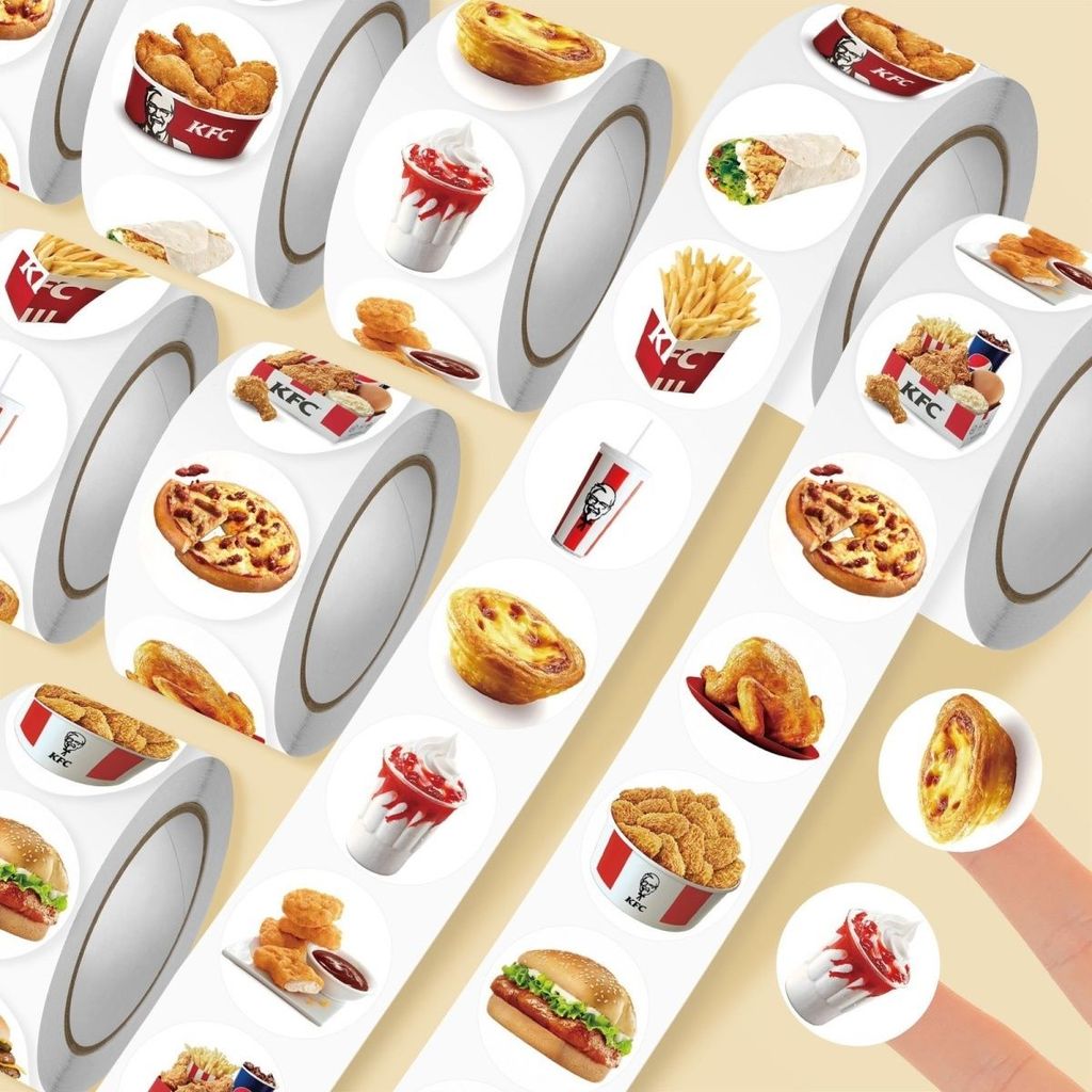 ขายร้อน 2,000 สติ๊กเกอร์ kfc kfc Crazy Thursday French Fries Burger Food Roll Stickers Handbook Stic
