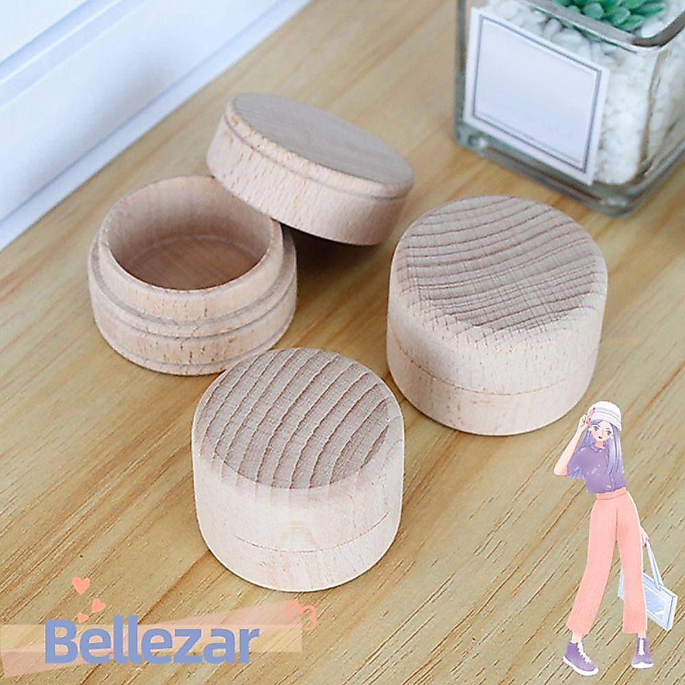 กล่องไม้ BELLEZAR กล่องเครื่องประดับทรงกลมแฮนด์เมด งานฝีมือวินเทจ ที่เก็บการ์ดไม้ ของตกแต่งบ้าน