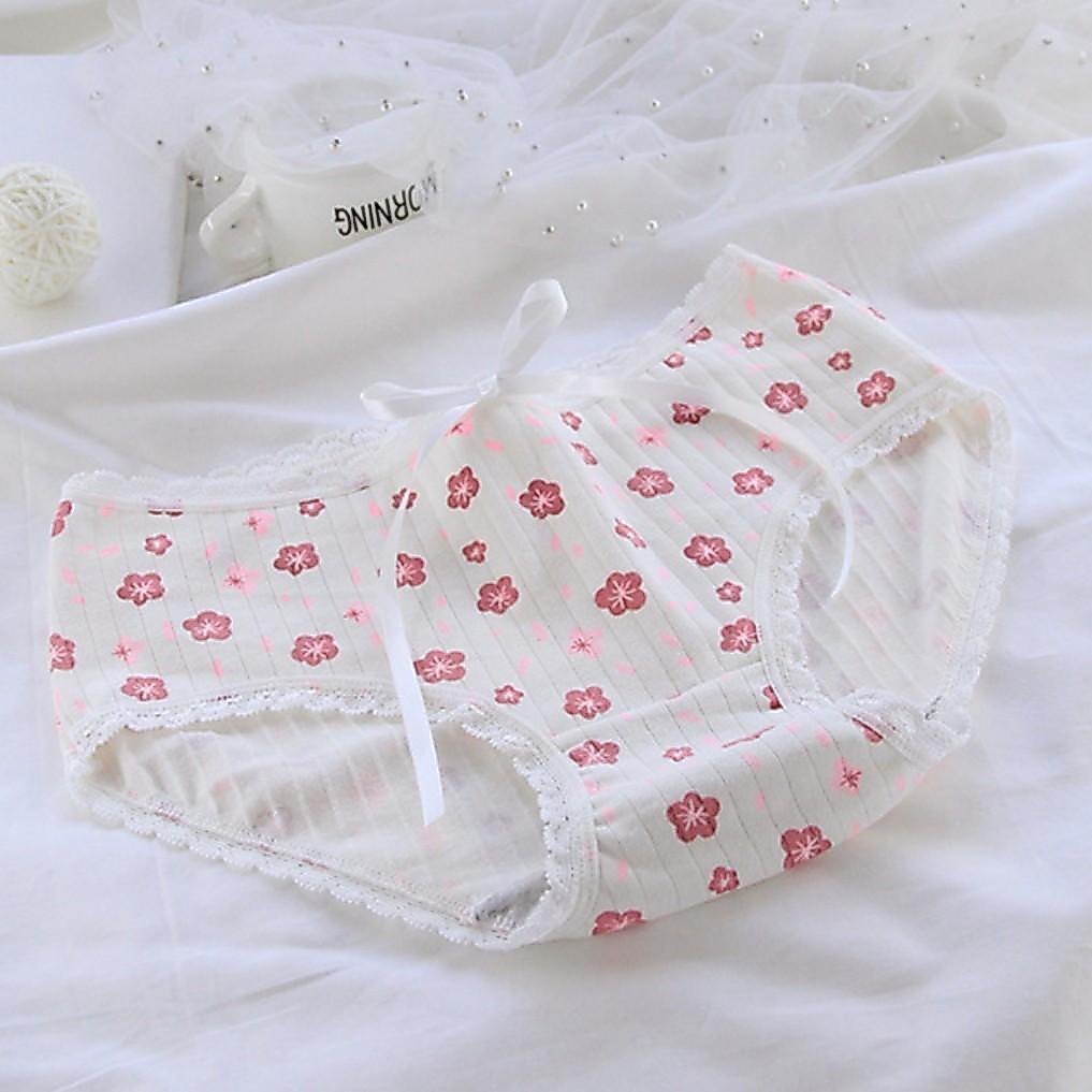 YR 3M UNDERWEAR 053 UNDIES KNCKER TM THREE M SAKURA LETTENTS 5 ชิ้นผู้หญิง