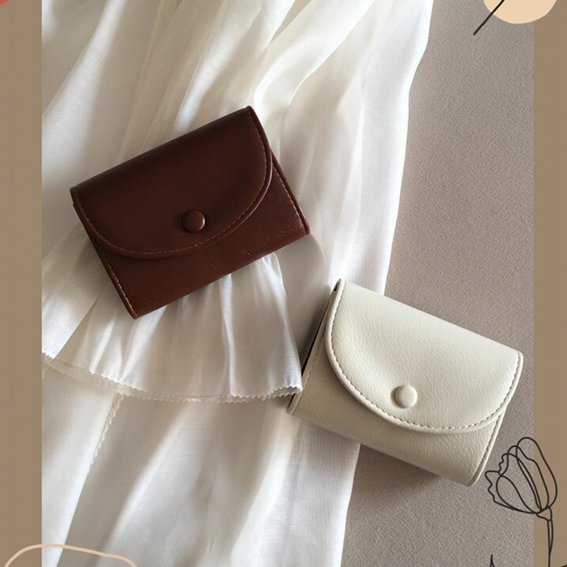 Retro Oil Wax Leather Card Holder Female Simple Organ-Style Card Holder Small Multi-card ID Mens Bus