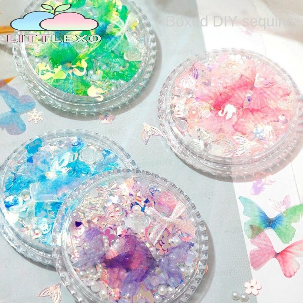 LITTLEX สติ๊กเกอร์หน้า, แพทช์แต่งเจ้าสาวผีเสื้อเพชร, การตกแต่งใบ DIY Pearls Eye สติ๊กเกอร์สําหรับแต่งหน้าใบหน้า
