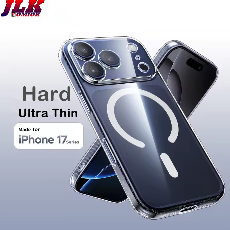 [JLK] เคส iPhone 17 Air 16 15 14 13 12 11 Pro Max Plus สีพื้นเรียบง่าย โปร่งใส แม่เหล็ก Magnetic บางเฉียบ PC แข็งกันกระแทก