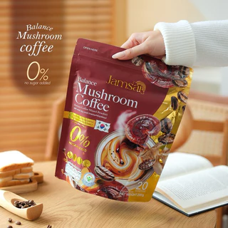 กาแฟเห็ดแจ่มใส (3ห่อใหญ่ ) Jamsai Mushroom Coffee 1 ห่อ มี 20 ซอง