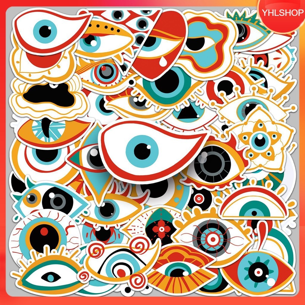 🍁🍁พร้อมส่ง 50แบบ ดวงตาปีศาจ ผี devil eye horror Halloween cartoon sticker
