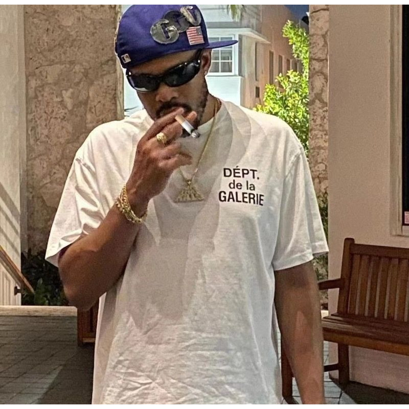 GALLERY DEPT FOG Basic Slogan T-Shirt คอตตอนบริสุทธิ์