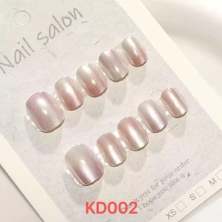เข้ามาแบบใหม่ พร้อมส่งไทย KD ทุกแบบสั้นกุด เล็บปลอม เล็บปลอมสั้นกุด สไตล์โมเดิรน สีลูกแก้วแคทอายใช้งานง่าย 10 ชิ้น/เซ็ตเ