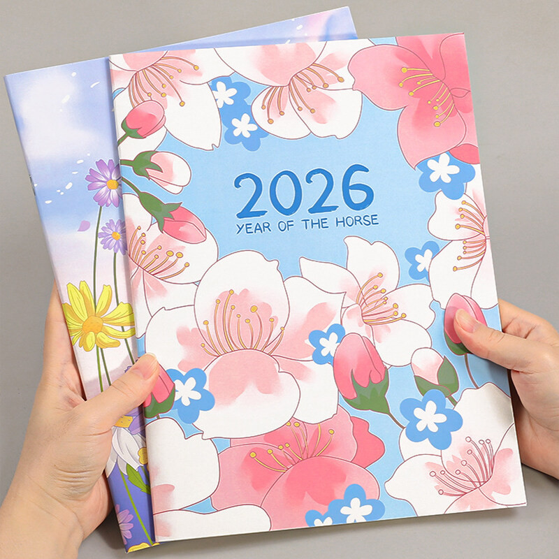 8 รูปแบบ 2026 A4/A5 ดอกไม้ปฏิทิน Planner โน้ตบุ๊ค 365 วัน Notepad รายสัปดาห์เป้าหมายที่อยู่อาศัย Tra