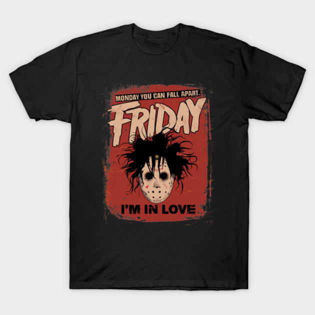 เสื้อยืด Vintage Friday I'm In Love - Friday 13th T-Shirt แท้ Cotton 100% แฟชั่น สีขาว