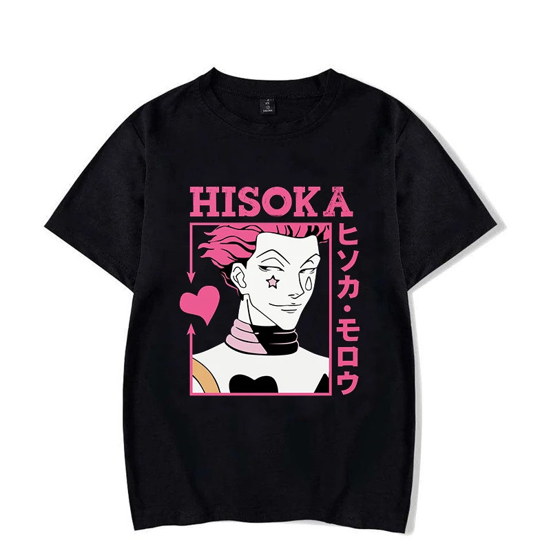 KEMEJA ใหม่ Hisoka อะนิเมะพิมพ์เสื้อสําหรับผู้หญิงและผู้ชายฤดูร้อน Y2k บุคลิกภาพเสื้อยืดลําลอง