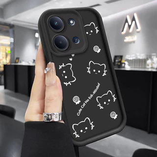 แมวน่ารักเคสโทรศัพท์สําหรับ Redmi 15C 14C 13C Redmi15C 15 C 4G 6.9 "2025 กรณีหรูหรา Matte ซิลิโคนกันกระแทกฝาครอบป้องกัน