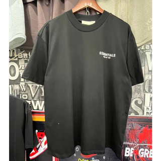 ใหม่ FEAR OF GOD FOG เสื้อยืด Double Thread ESSENTIALS กาวตัวอักษรสำหรับผู้ชายและผู้หญิงแขนสั้นหลวม