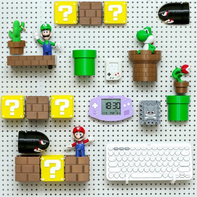 Spot Goods#Mario Pegboard IKEA Pegboard Accessories Wall Pegboard Nordic Wall ins Living Room Storag