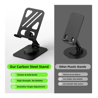 GOOJODOQ 360° Rotating Phone Stand Foldable Design with Non-Slip Pad Perfect for Video Calls, Watching, Online Learning