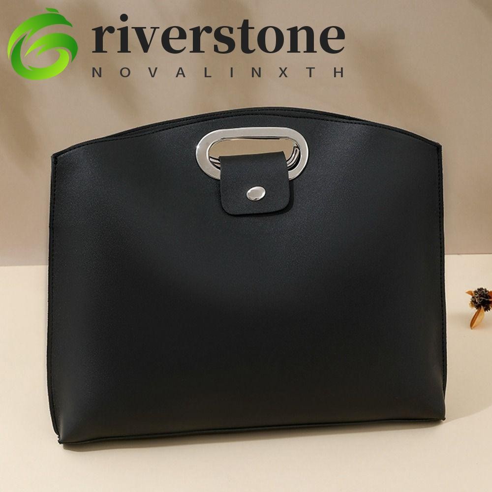 RIVERSTONE Office Document Tote Bag, Solid Color PU Computer Bag, Fashion Handbag Laptop Bag Large Capacity File Bag Travel