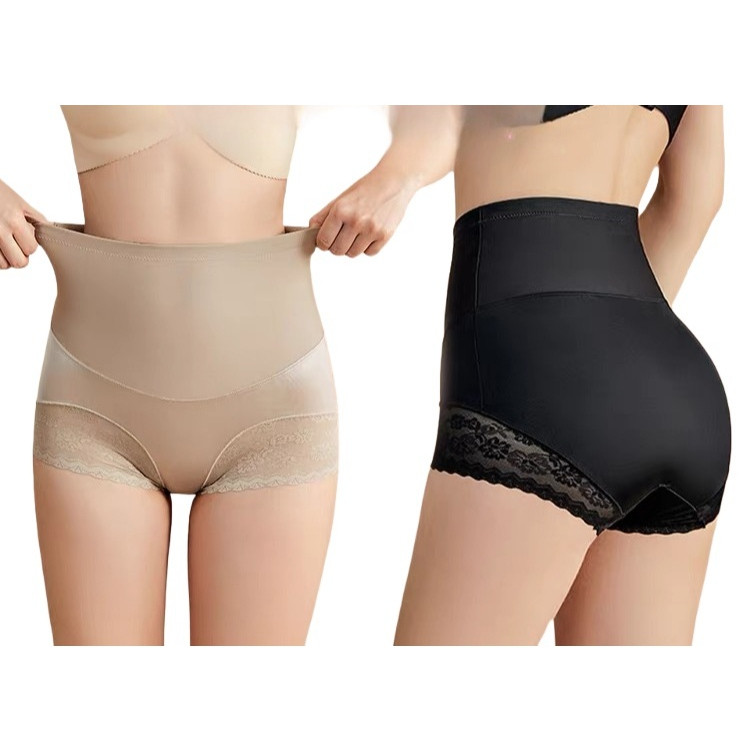 size M-2XL กางเกงเก็บกระชับหน้าท้อง งานลูกไม้ เอวสูง ไร้ขอบ ซับใน  เก็บกระชับสัดส่วน ผ้านิ่ม ไม่คัน  ไม่ย้วย